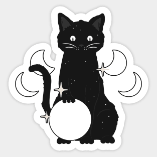 Halloween Witchy Black Cat Sticker